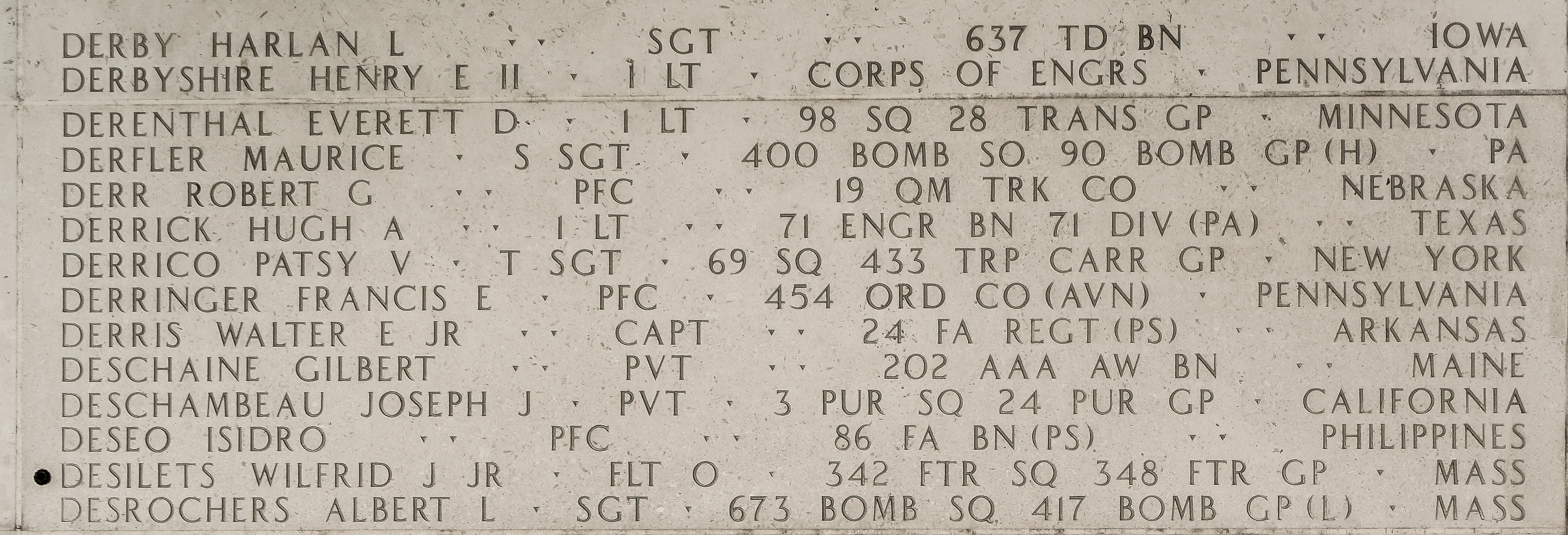 Francis E. Derringer, Private First Class